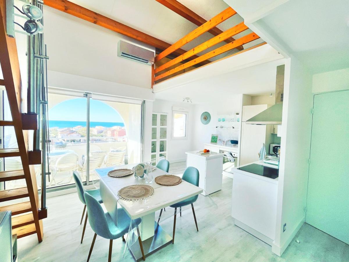 La Sirene - Loft Moderne Et Lumineux Avec Vue Panoramique Sur Mer Mediterranee Et Port De Plaisance 弗龙蒂尼昂 外观 照片